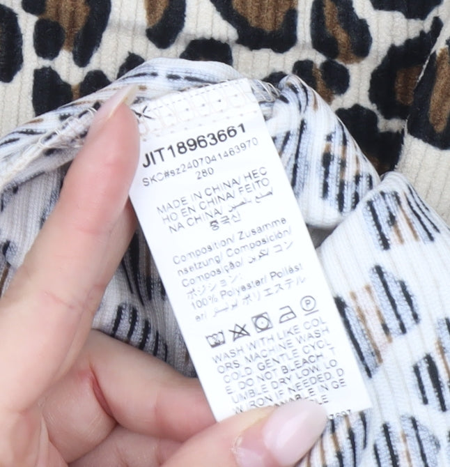 Shein Curve Women’s Brown Leopard Print Plus Size 18 Sleeveless Mini Dress