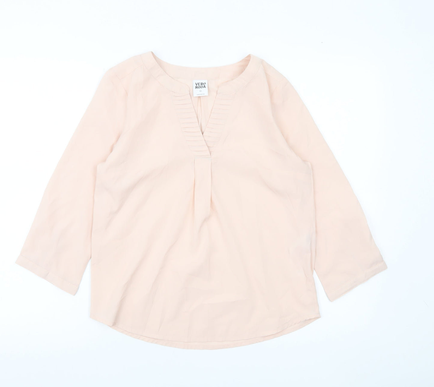 Womens UK Size XS VERO MODA Beige Tunic Blouse