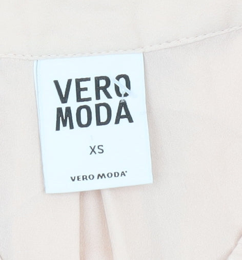 Womens UK Size XS VERO MODA Beige Tunic Blouse