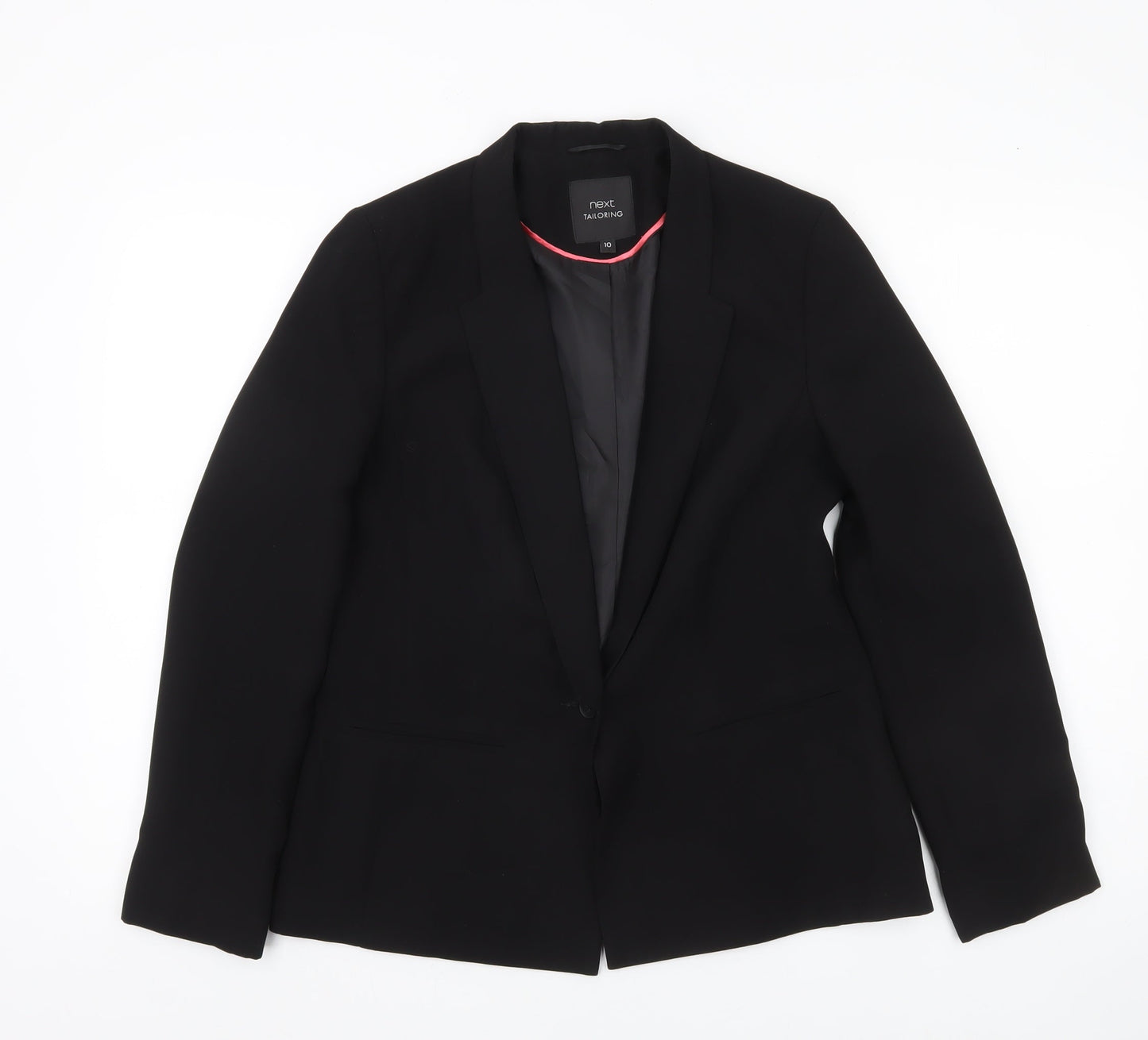 Next Women Black Size 10 Tailored Single Breasted Blazer Jacket