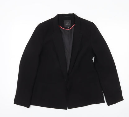 Next Women Black Size 10 Tailored Single Breasted Blazer Jacket