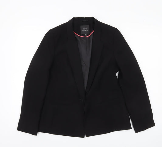 Next Women Black Size 10 Tailored Single Breasted Blazer Jacket