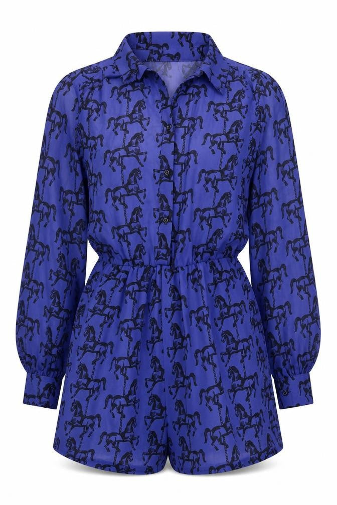 Womens UK Size S Oh My Love One-Piece Blue Playsuit