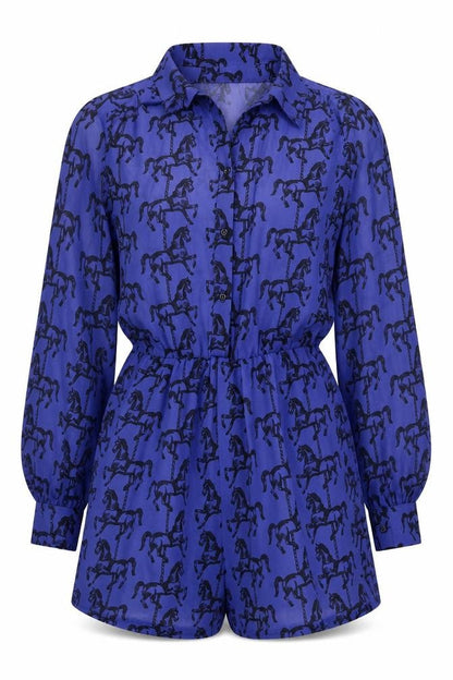 Womens UK Size S Oh My Love One-Piece Blue Playsuit