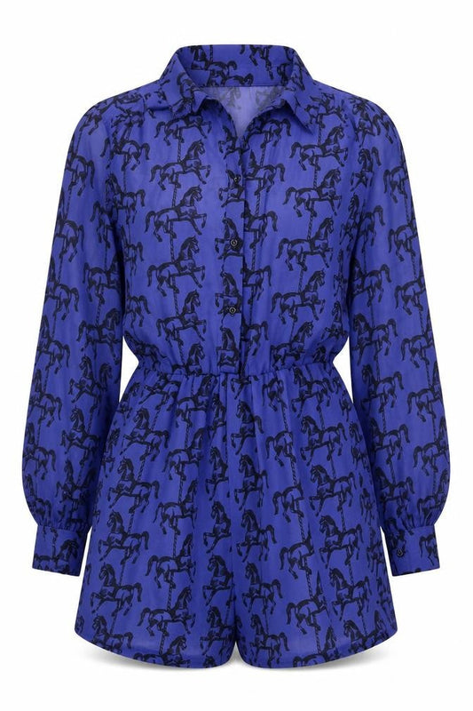 Womens UK Size S Oh My Love One-Piece Blue Playsuit