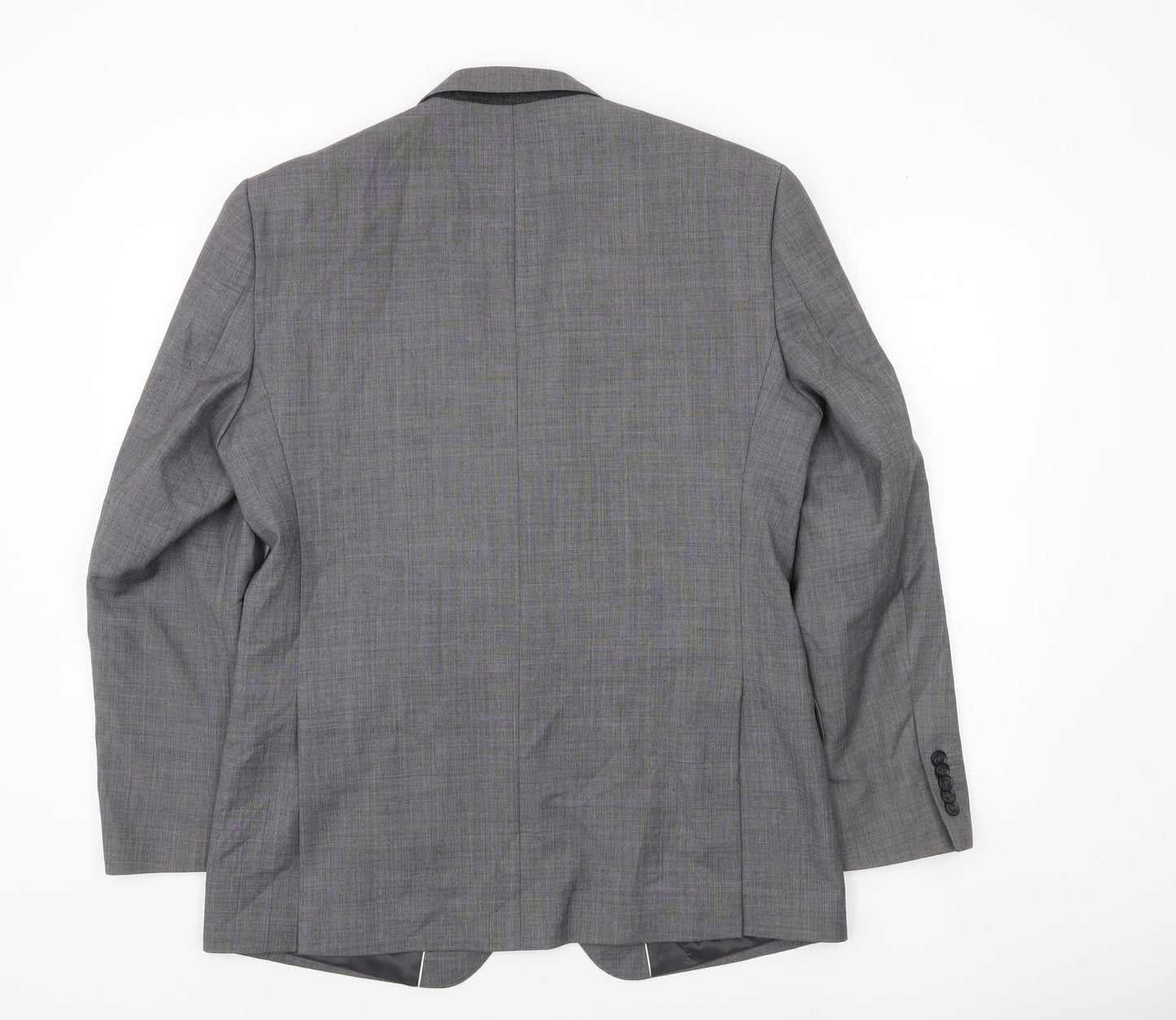 T.M. Lewin Men’s Grey Wool Blend Checked Suit Jacket 40R