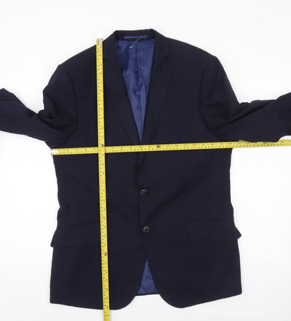 Marks and Spencer Mens Blue Slim Fit Wool Blazer Jacket 40 M