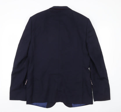 Marks and Spencer Mens Blue Slim Fit Wool Blazer Jacket 40 M
