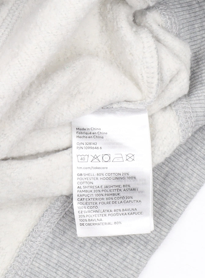 Mens UK Size S H&M Grey Pullover Hoodie