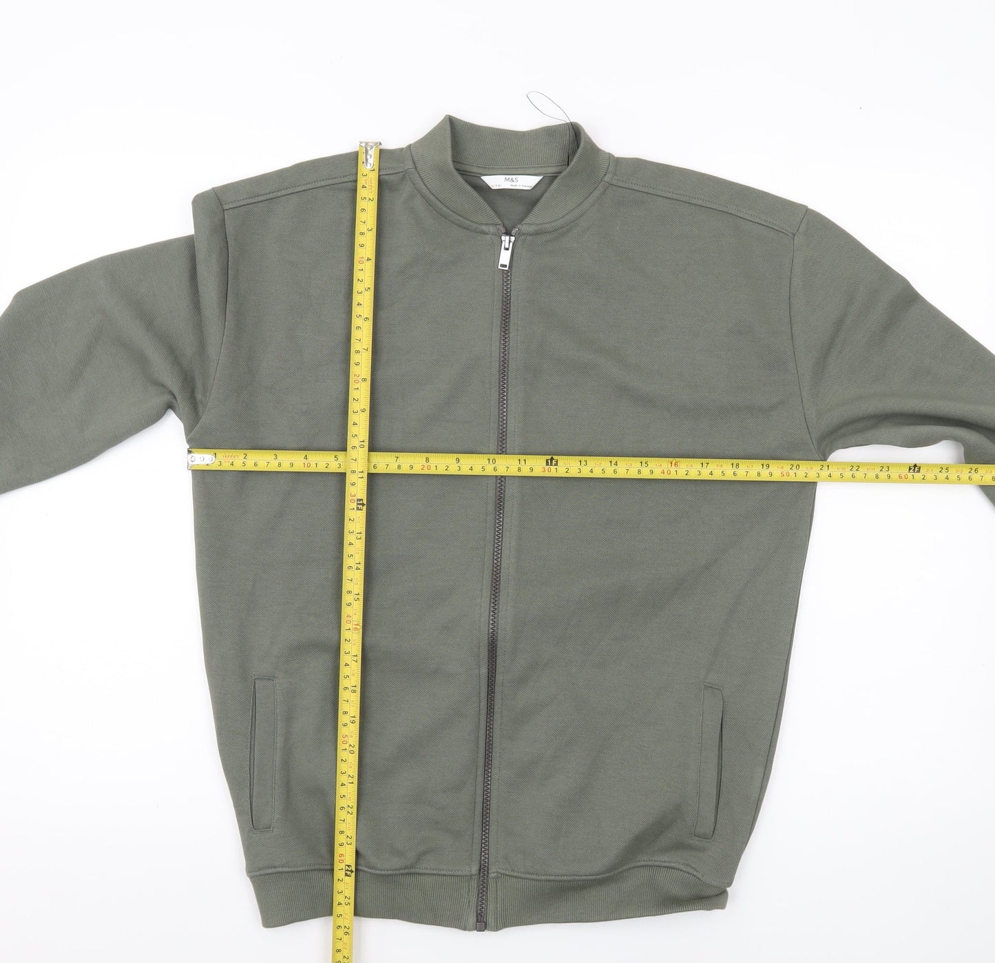 Marks and Spencer Boys Green 13-14 Yrs Track Jacket Full Zip Casual