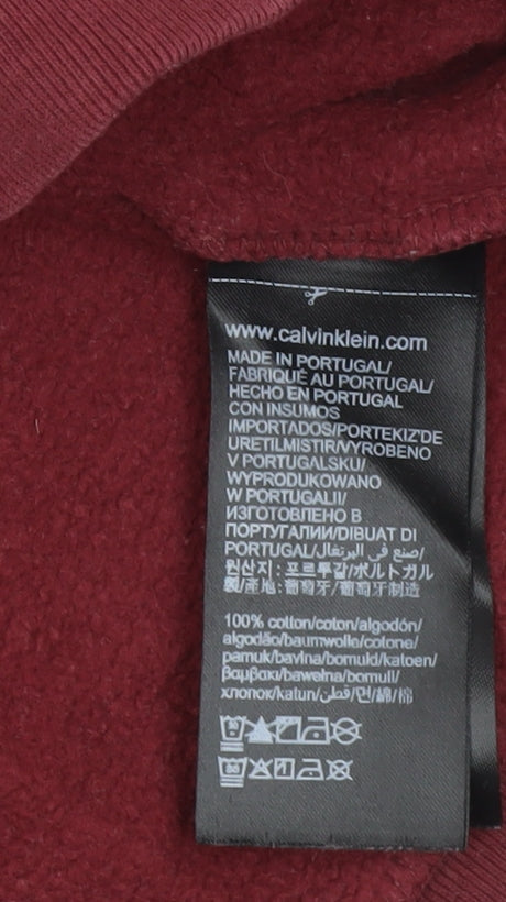 Calvin Klein Jeans Women's Red Pullover Sweatshirt Size S Logo