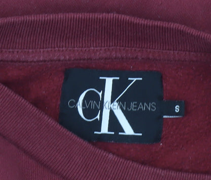 Calvin Klein Jeans Women's Red Pullover Sweatshirt Size S Logo