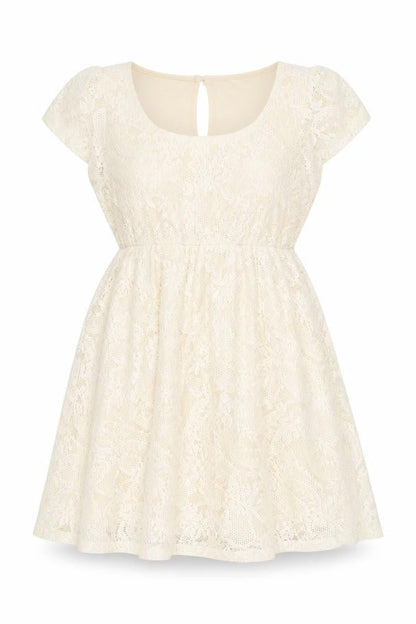 Dorothy Perkins Women’s Ivory Lace Fit & Flare Dress Size 12