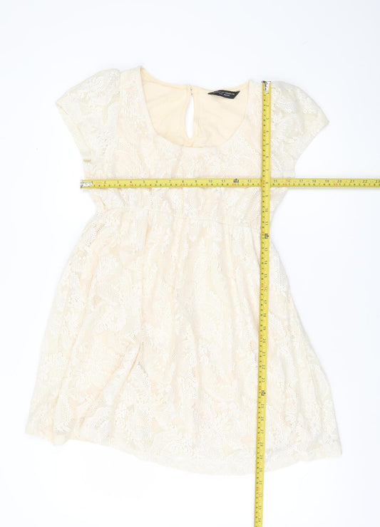 Dorothy Perkins Women’s Ivory Lace Fit & Flare Dress Size 12