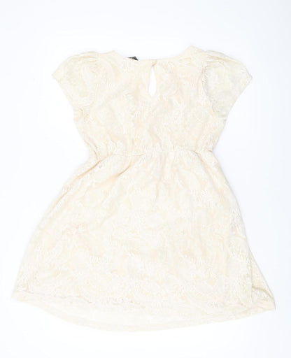 Dorothy Perkins Women’s Ivory Lace Fit & Flare Dress Size 12