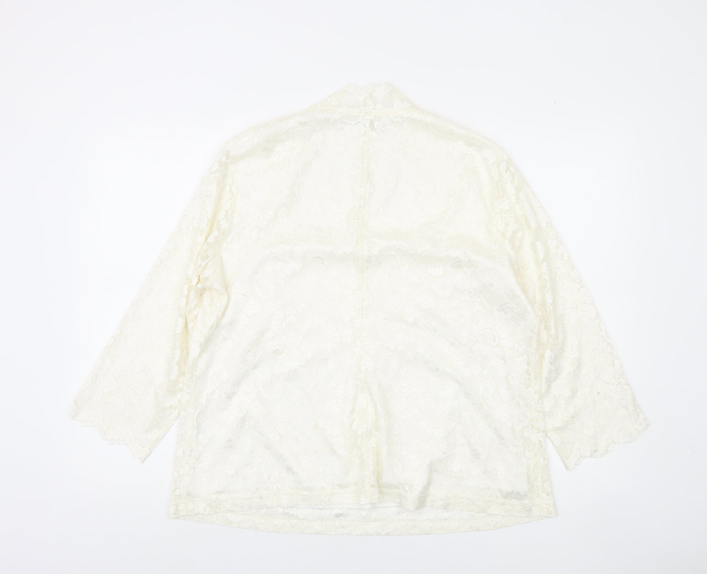 Nightingales Women’s Ivory Lace Blouse UK 22 Long Sleeve Tunic