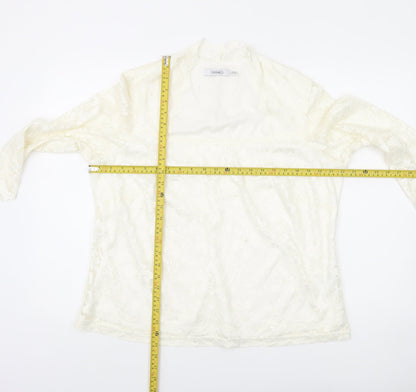 Nightingales Women’s Ivory Lace Blouse UK 22 Long Sleeve Tunic