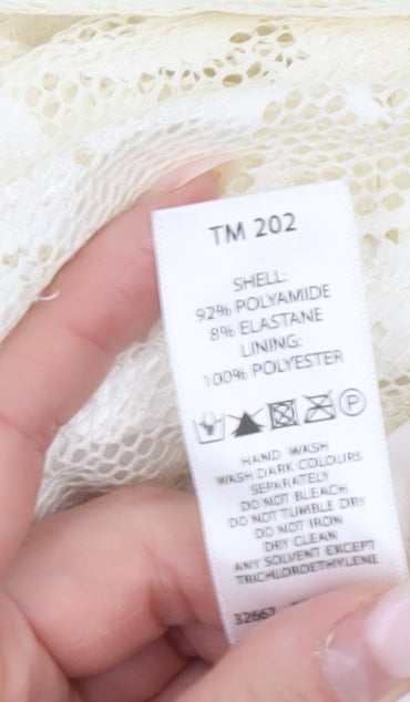 Nightingales Women’s Ivory Lace Blouse UK 22 Long Sleeve Tunic