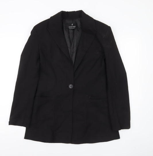 Stradivarius Women’s Black Size 8 Single-Breasted Blazer