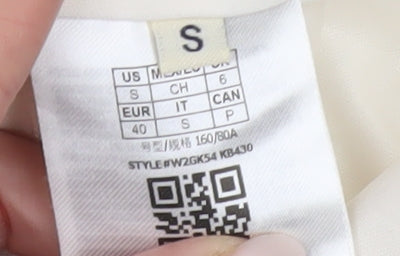 Guess Women White Cotton Puff Sleeve Sheath Dress Size 12