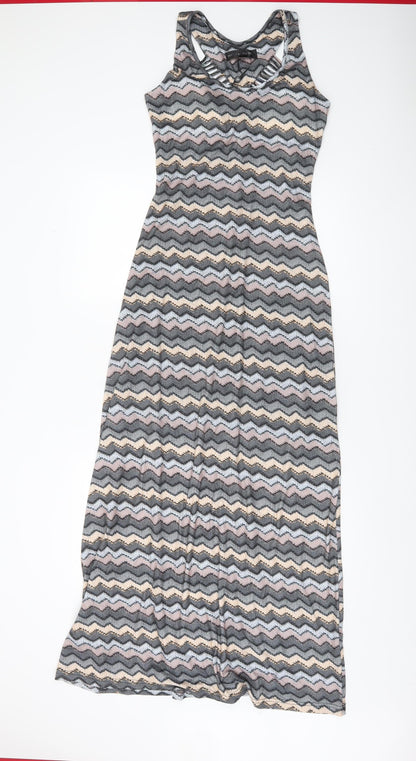 Mela London Women’s Multicoloured Chevron Maxi Dress Size 12