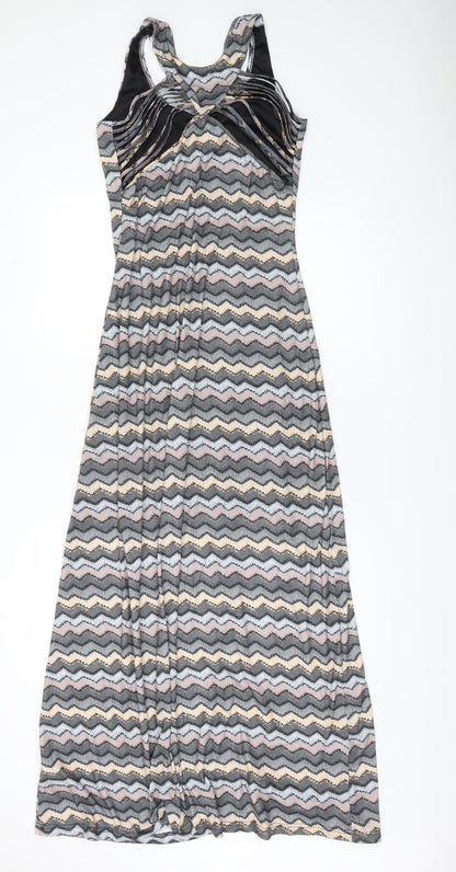 Mela London Women’s Multicoloured Chevron Maxi Dress Size 12