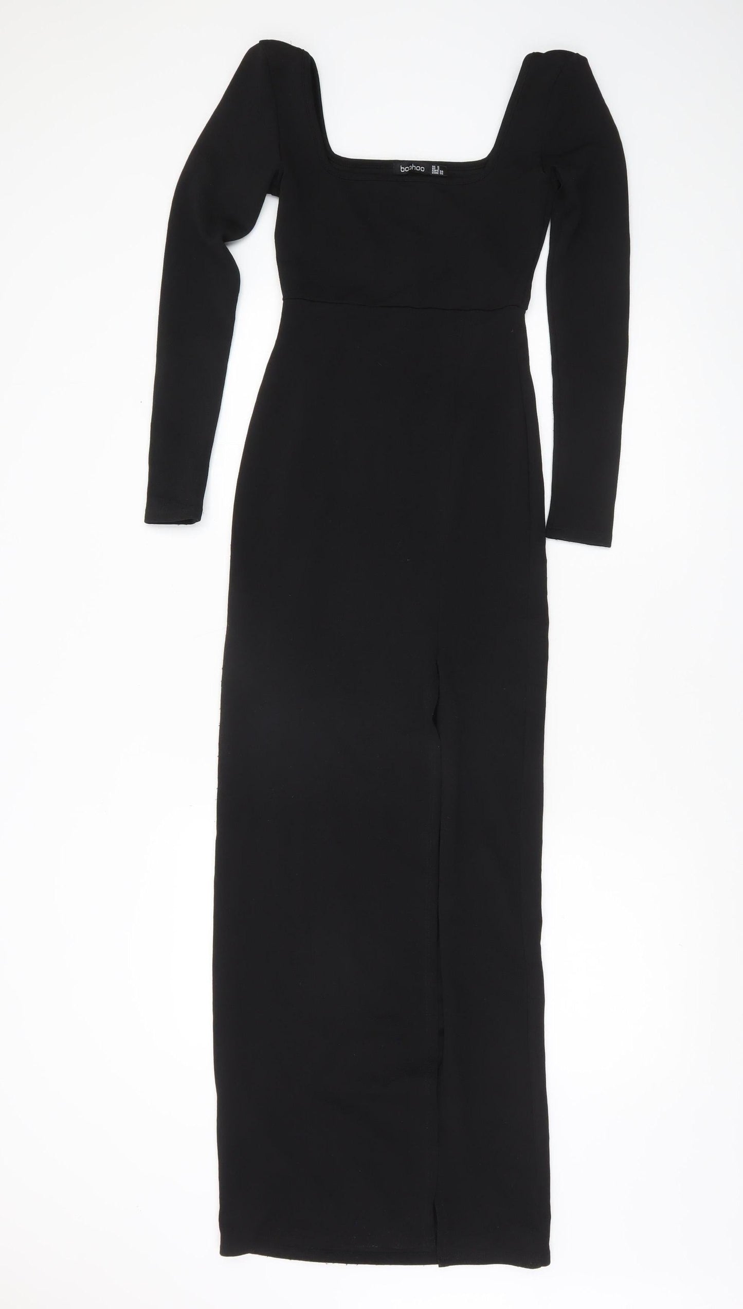 Boohoo Women’s Black Long Sleeve Bodycon Maxi Dress UK 6