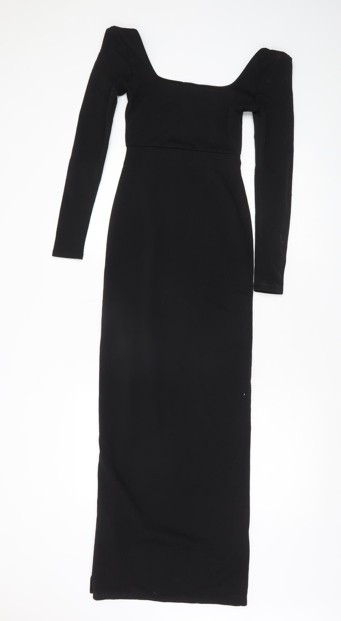 Boohoo Women’s Black Long Sleeve Bodycon Maxi Dress UK 6