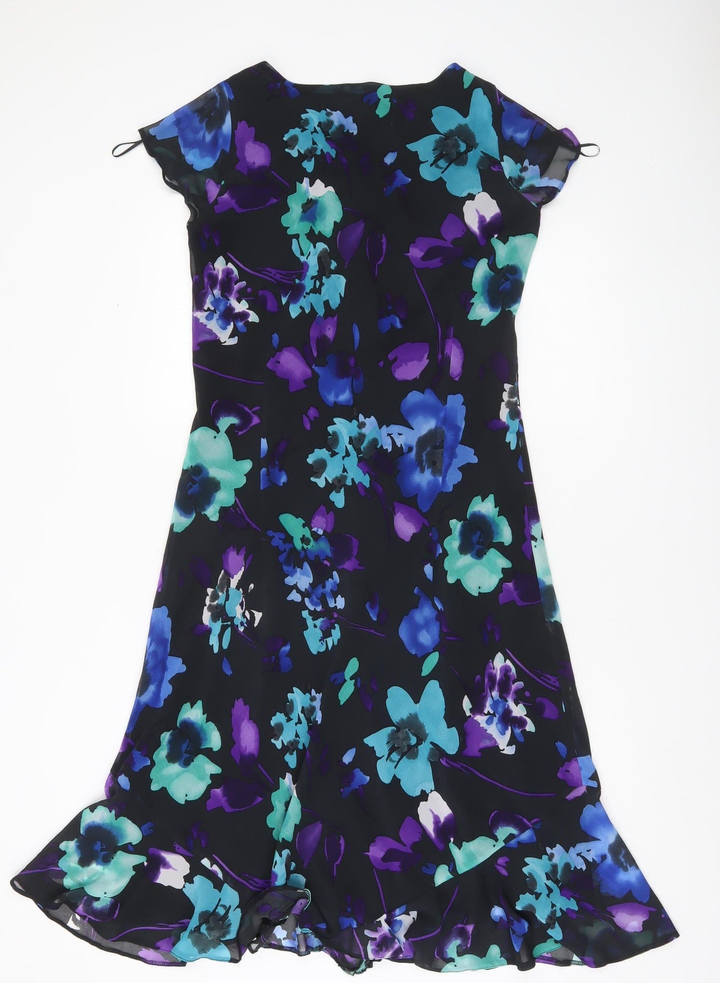 EWM Women’s Multicoloured Floral A-Line Knee Length Dress Size 14