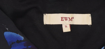 EWM Women’s Multicoloured Floral A-Line Knee Length Dress Size 14