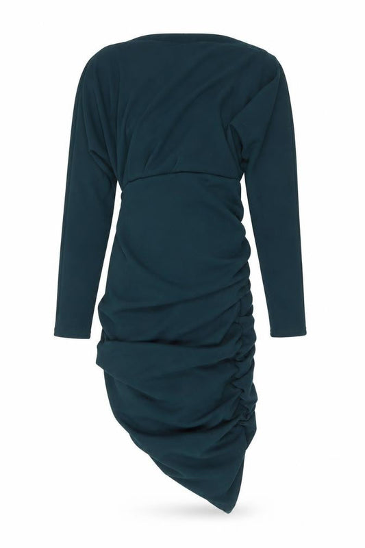 AX Paris Women’s Green Bodycon Ruched Asymmetric Dress Size 8