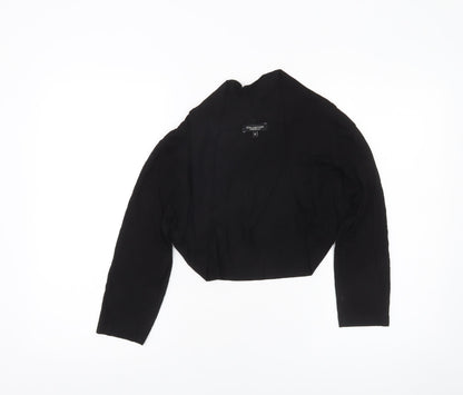 Womens UK Size 14 Debenhams Black Cropped Blouse