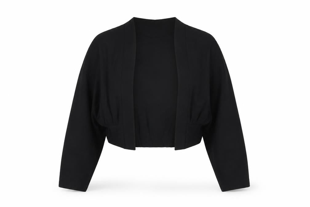 Womens UK Size 14 Debenhams Black Cropped Blouse