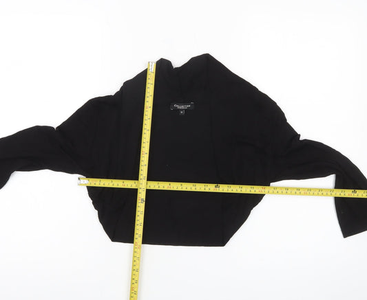 Womens UK Size 14 Debenhams Black Cropped Blouse