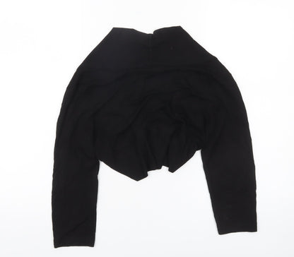 Womens UK Size 14 Debenhams Black Cropped Blouse