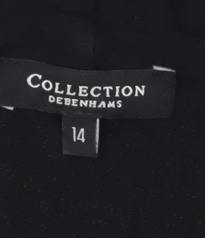 Womens UK Size 14 Debenhams Black Cropped Blouse