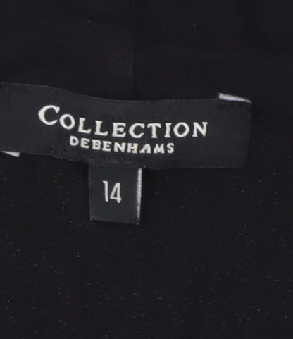 Womens UK Size 14 Debenhams Black Cropped Blouse