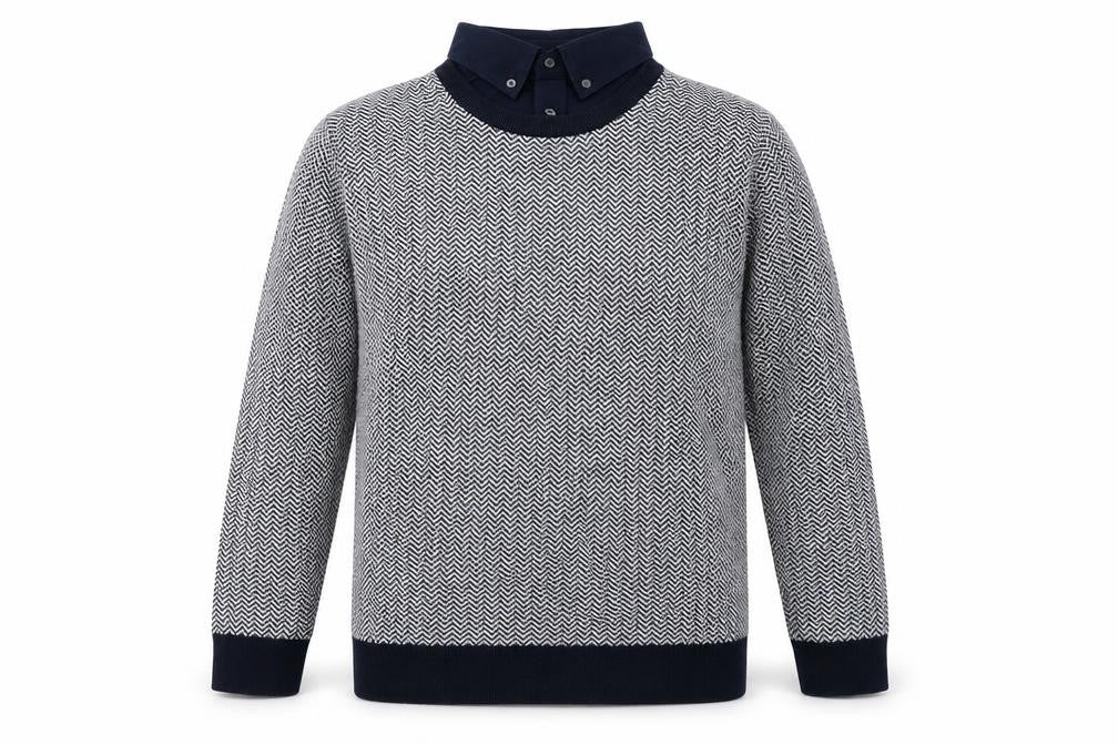 Mens UK Size L George Blue Pullover Jumper