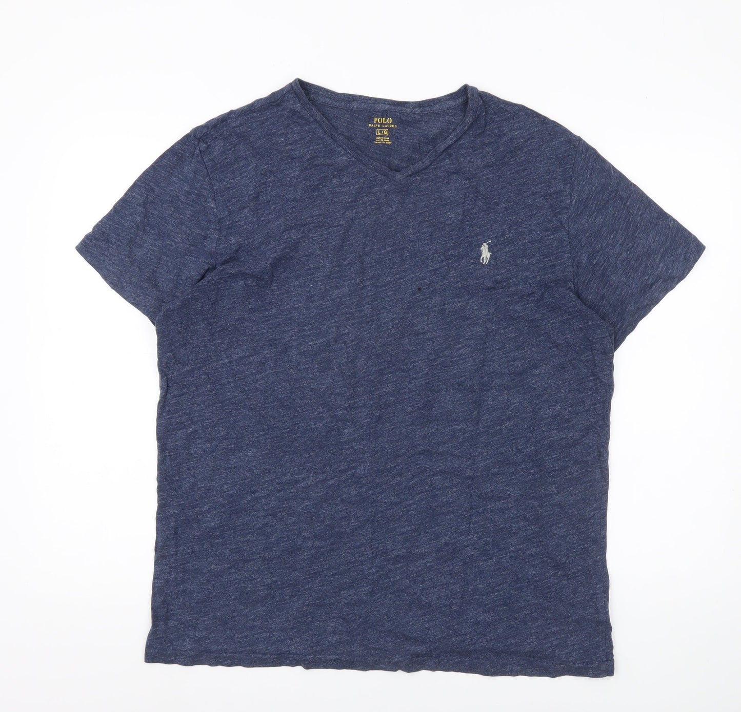 Ralph Lauren Men’s Blue V-Neck Cotton T-Shirt Size L