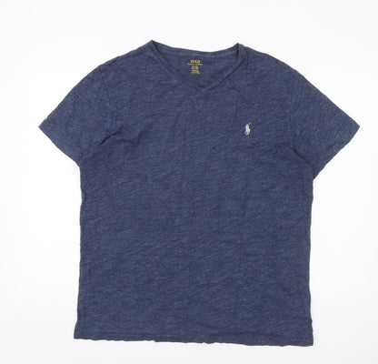 Ralph Lauren Men’s Blue V-Neck Cotton T-Shirt Size L