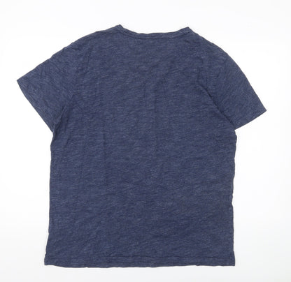 Ralph Lauren Men’s Blue V-Neck Cotton T-Shirt Size L
