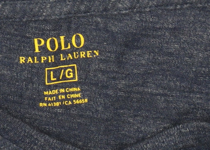 Ralph Lauren Men’s Blue V-Neck Cotton T-Shirt Size L
