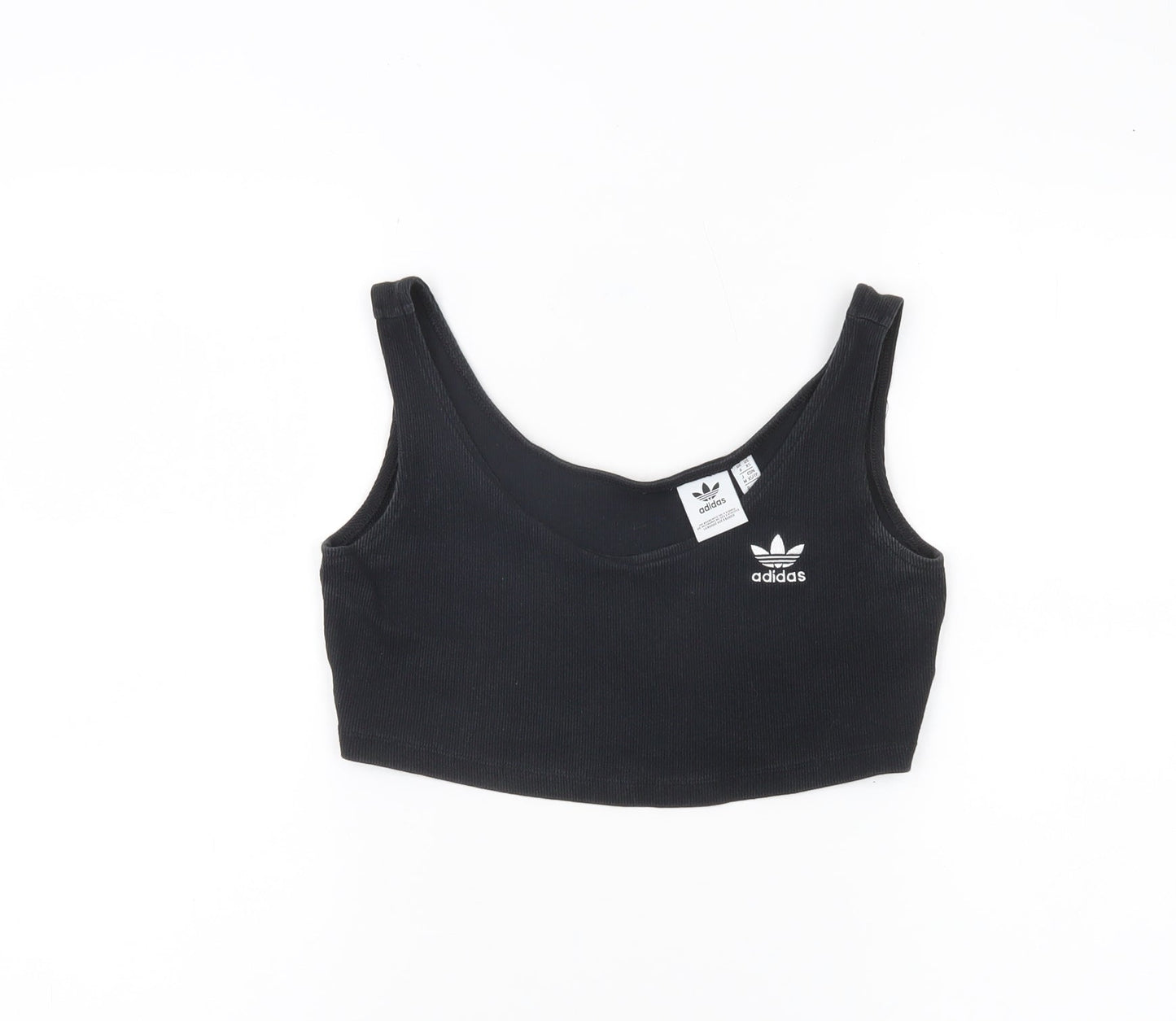 Womens UK Size 6 adidas Black Cropped Tank