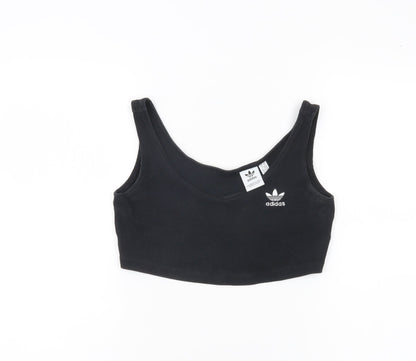 Womens UK Size 6 adidas Black Cropped Tank