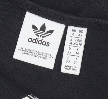 Womens UK Size 6 adidas Black Cropped Tank