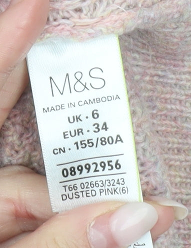 Womens UK Size 6 Marks and Spencer Pink Pullover Jumper