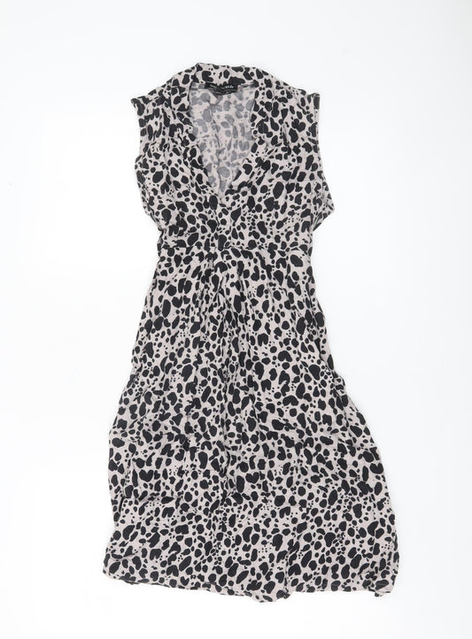 Isabella Oliver Women’s Multicoloured Animal Print Viscose Wrap Dress Size 8