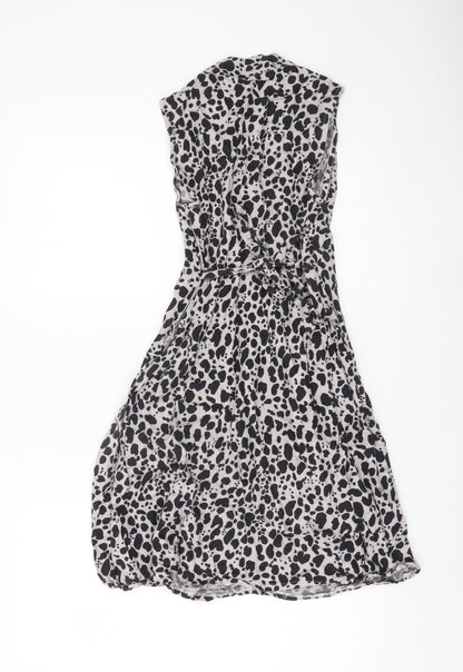 Isabella Oliver Women’s Multicoloured Animal Print Viscose Wrap Dress Size 8