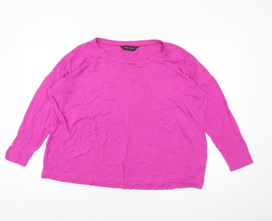 Womens UK Size 16 Dorothy Perkins Pink Basic T-Shirt
