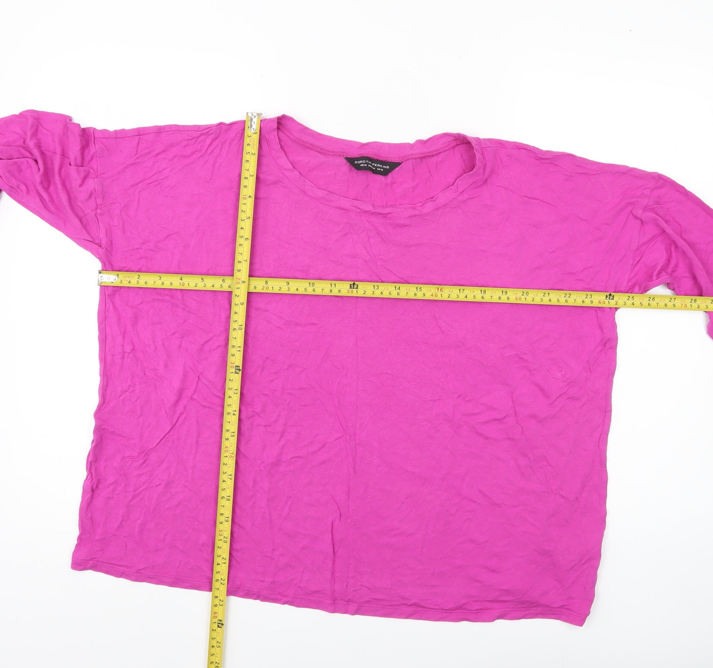 Womens UK Size 16 Dorothy Perkins Pink Basic T-Shirt